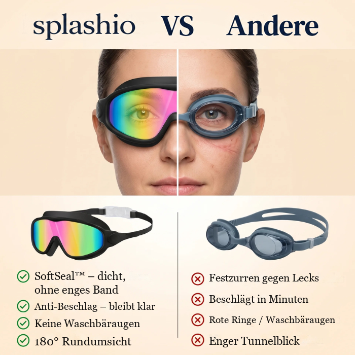 Splashio im Vergleich mit anderen Schwimmbrillen